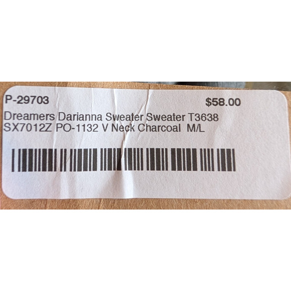 Dreamers Gray V Neck Womens Lagenlook Minimalist Asymmetrical Hem Sweater M/L - Picture 8 of 11